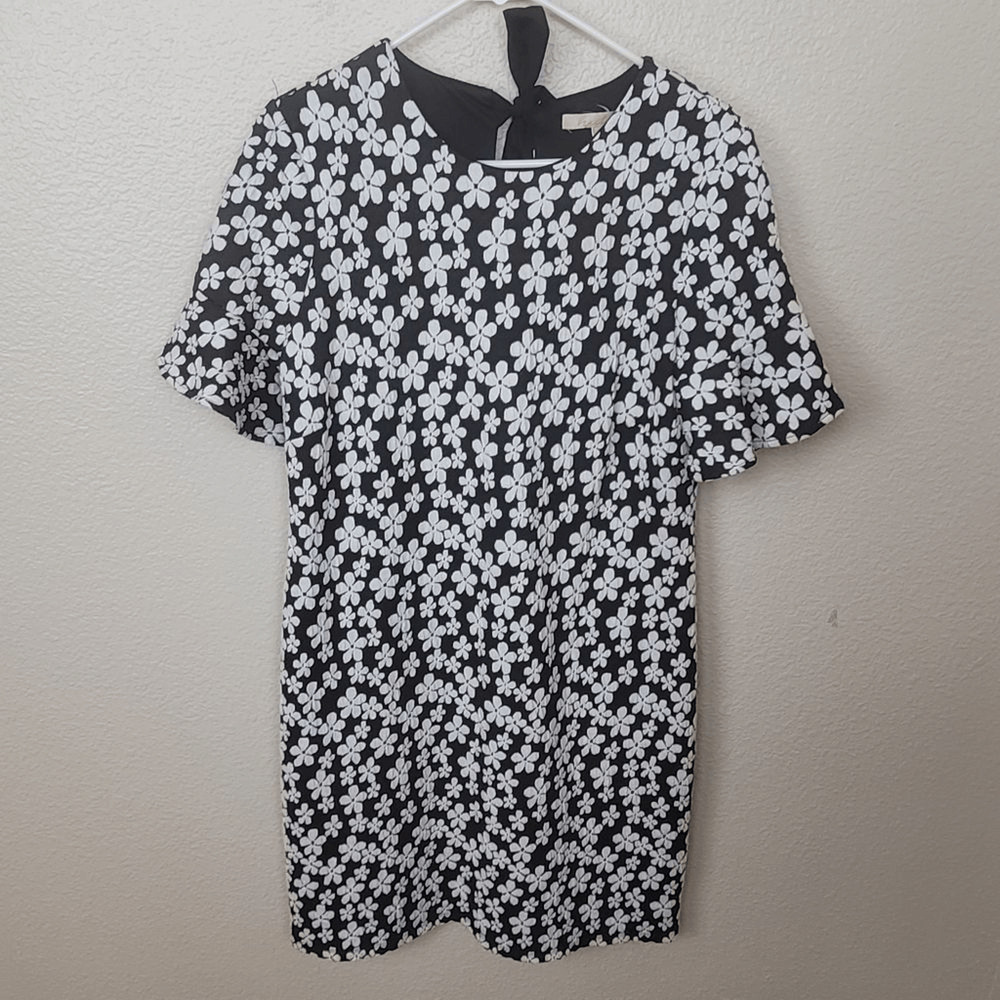 Hutch Black White Textured Floral Shift Dress XXL (6867)